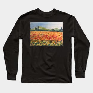 Flower field landscape Long Sleeve T-Shirt